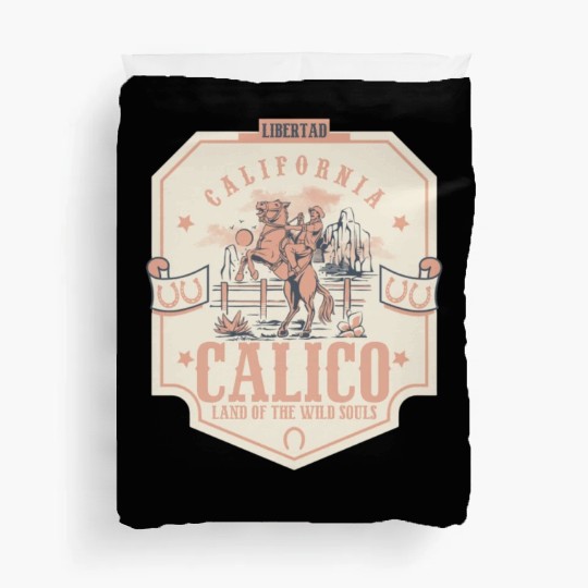 Calico california wild west town Duvet Covers
