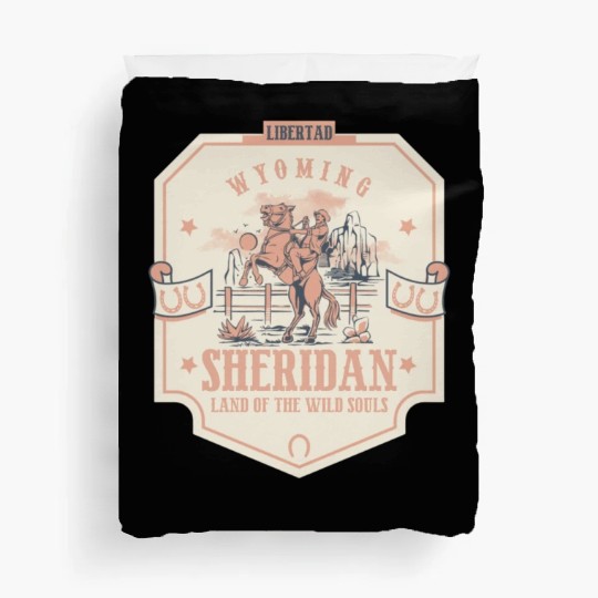 sheridan wyoming wild west town Duvet Covers