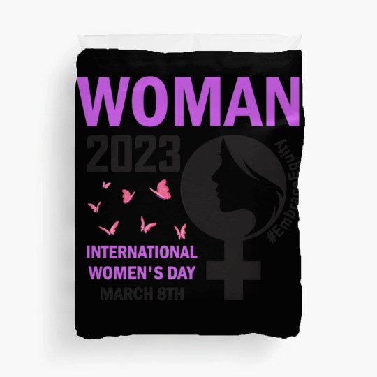International Women's Day Embrace Equity 8 March Duvet Covers