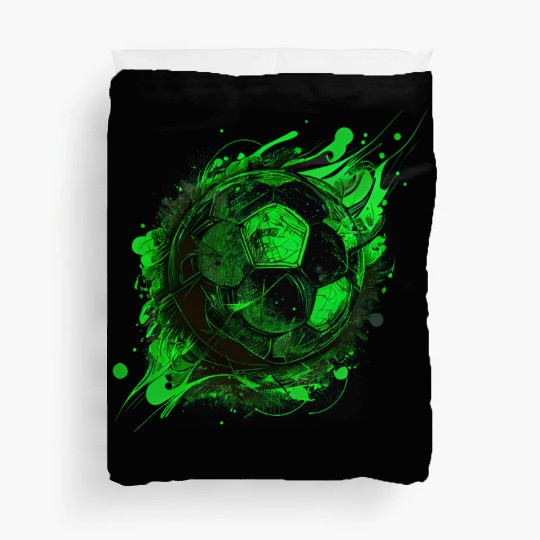 Green Soccer ball, Football, Sports Duvet Covers