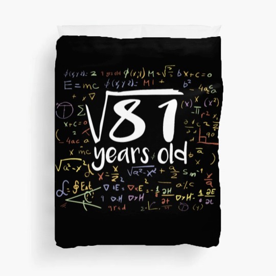 9th Birthday Square Root of 81: 9 Years Old Gift Duvet Covers