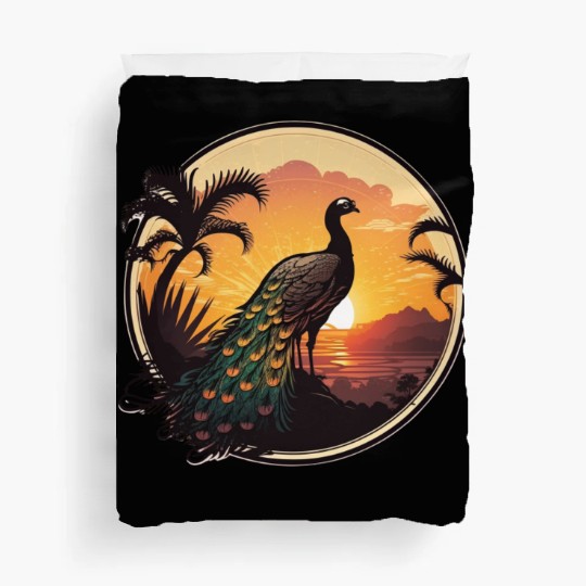 Peacock Sunrise: A Relaxing Journey into Serenity Duvet Covers