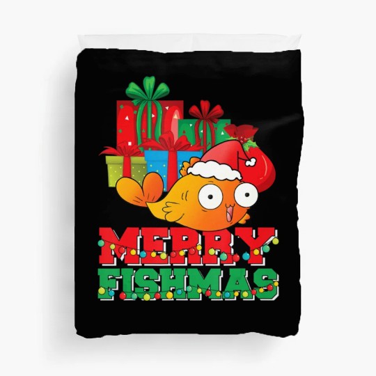 Merry Fishmas Christmas Fish Lover Fisherman Ugly Duvet Covers