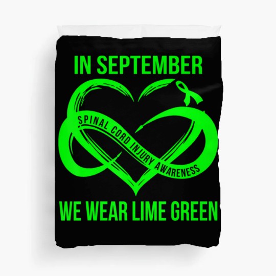In September We Wear Lime Green Spinal Cord Injury Duvet Covers
