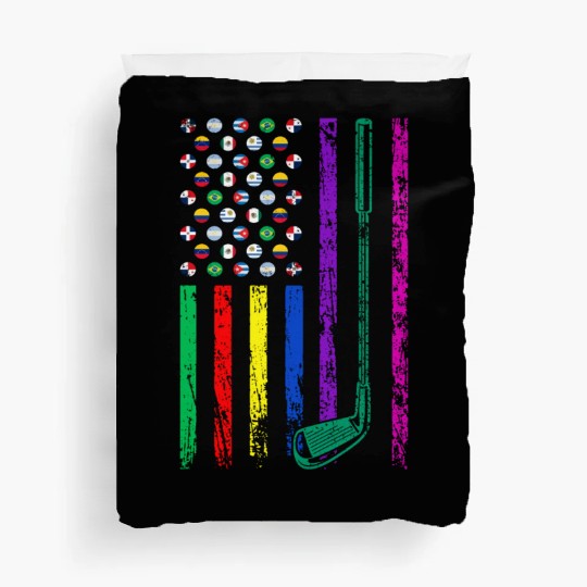 American Sports Flag Hispanic Heritage Month Golf Duvet Covers