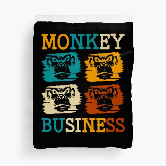 Banana Chimpanzee Colorful Hairy Duvet Covers