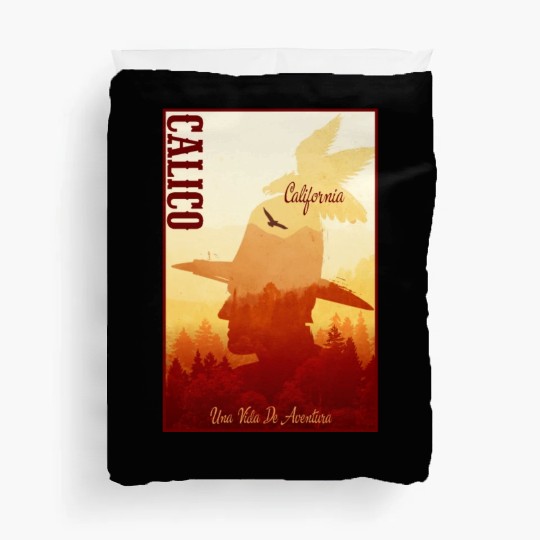 Calico California wild west town Duvet Covers