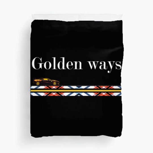 bitcoin golden ways white jacquard pattern chic Duvet Covers