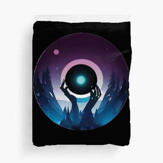 Hands of Nature Embracing the Watching Moon Duvet Covers