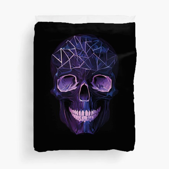Purple Violet Geometric Design Skull Duvet Covers