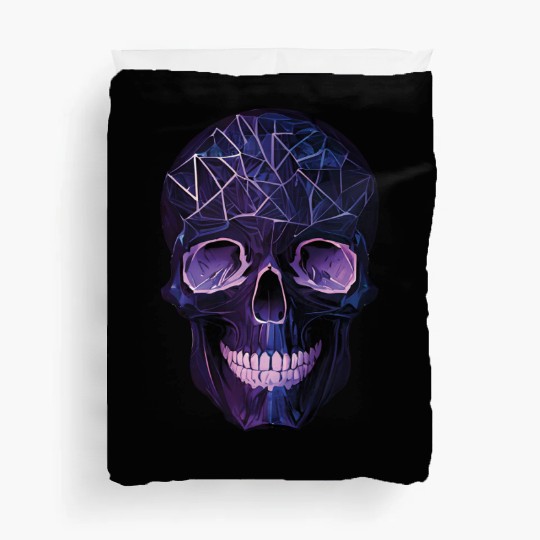 Purple Violet Geometric Design Skull Duvet Covers