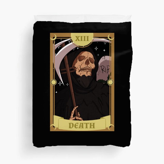 Anime Tarot Card Death Grim Reaper Occult Gothic W Duvet Covers