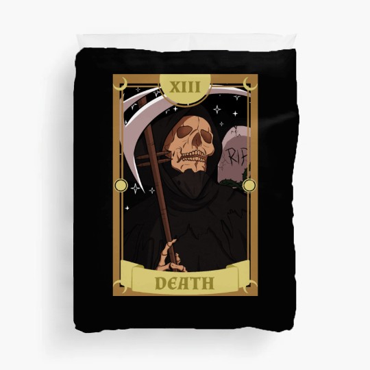 Anime Tarot Card Death Grim Reaper Occult Gothic W Duvet Covers