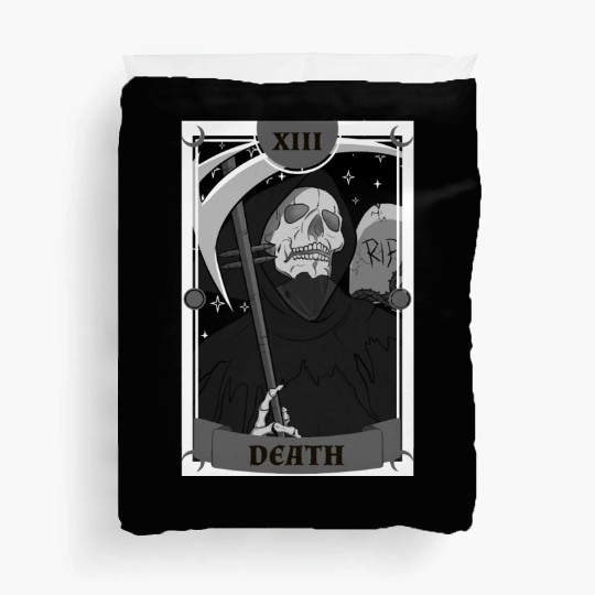 Anime Tarot Card Death Grim Reaper Occult Gothic W Duvet Covers