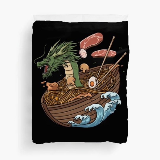 Ramen Soup and Dragon Boat Design Duvet Covers
