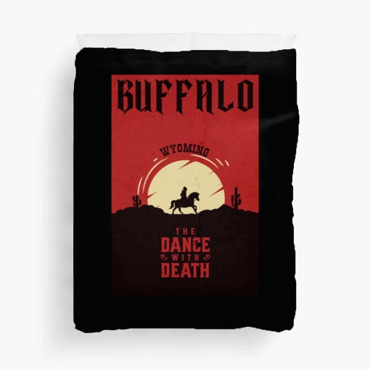 Buffalo Wyoming wild west town Duvet Covers