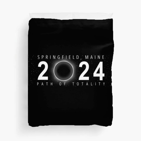 Solar Eclipse Springfield Maine April 8 2024 Duvet Covers