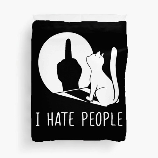 Grumpy Kitten Cats I Don't Like People Cat I Hateb Duvet Covers