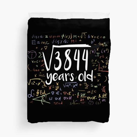62 Birthday Square Root of 3844: 62 Years Old Duvet Covers