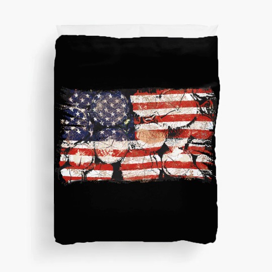 The Usa Flag Tree Trunks America Patriotism Duvet Covers
