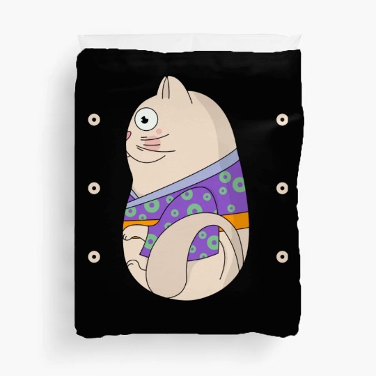 Cute Japanese Cat Side View Open Eyes Duvet Covers