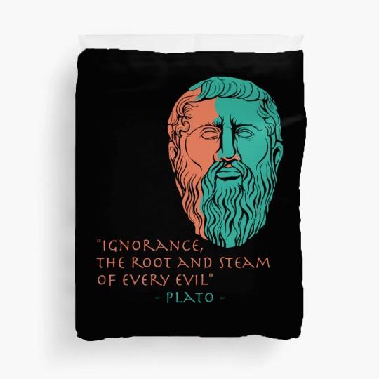 Plato Stoic Philosophy Quote Duvet Covers