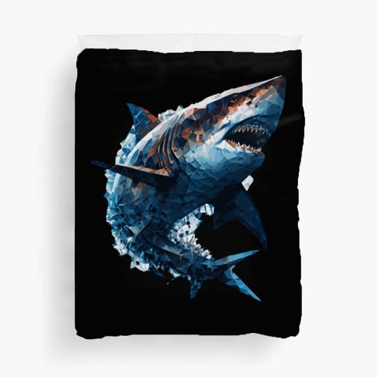 Geometric Shark Head Abstract Polygonal Wild Anima Duvet Covers