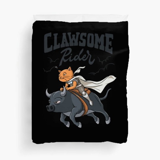 Western Rodeo Cat "Clawsome Rider" Design for a Duvet Covers