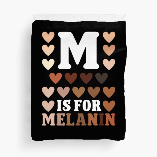 Black history month m for melanin african american Duvet Covers
