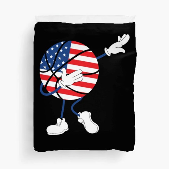 America USA Flag 4th Of July Basketball Player Duvet Covers