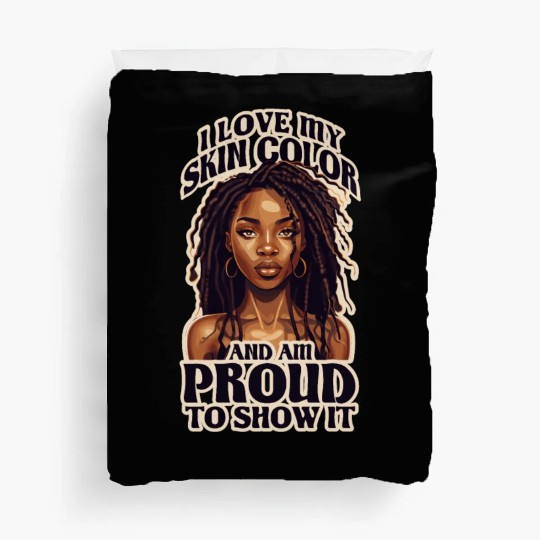 I Love My Skin Color Black Dreadlock Girl African Duvet Covers