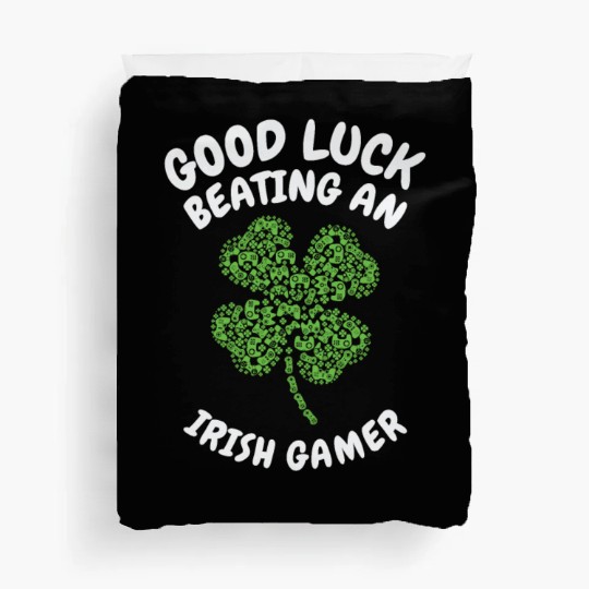 St. Patrick's Day Gaming Shamrock Gamer Video Duvet Covers
