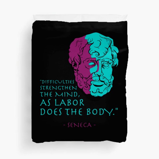 Seneca Stoic Philosophy Quote Duvet Covers