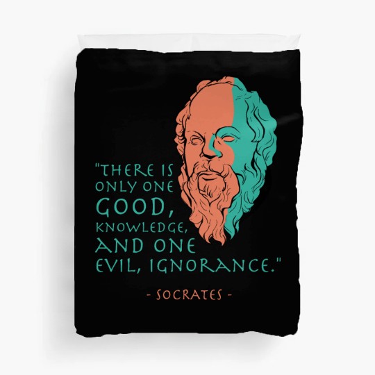 Socrates Stoic Philosophy Quote Duvet Covers