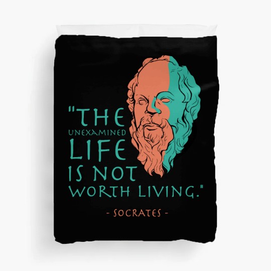 Socrates Stoic Philosophy Quote Duvet Covers