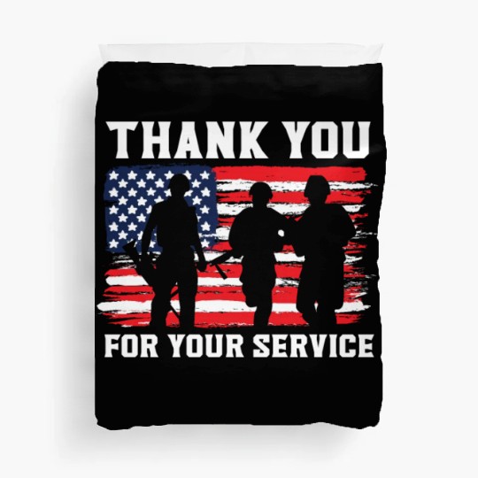 Patriotic Veteran USA Flag American Memorial Day Duvet Covers