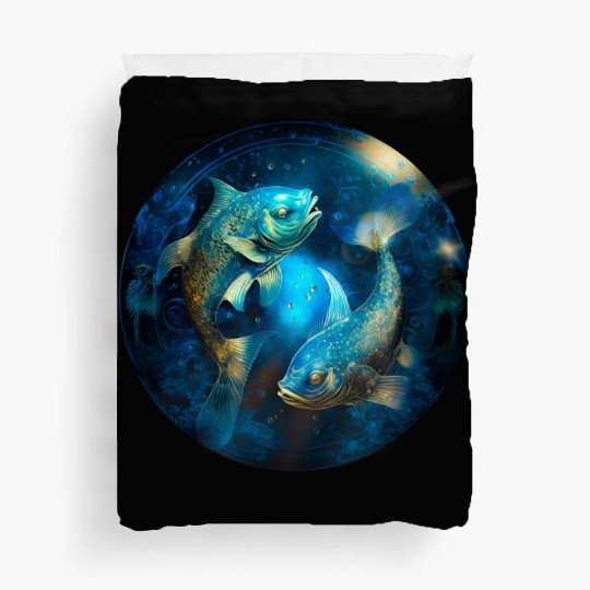 Pisces zodiac sign Duvet Covers