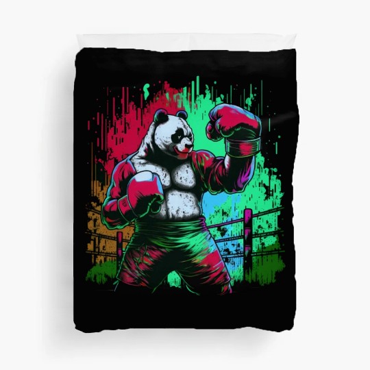 Angry Colorful Panda Boxer MMA Martial Arts Duvet Covers