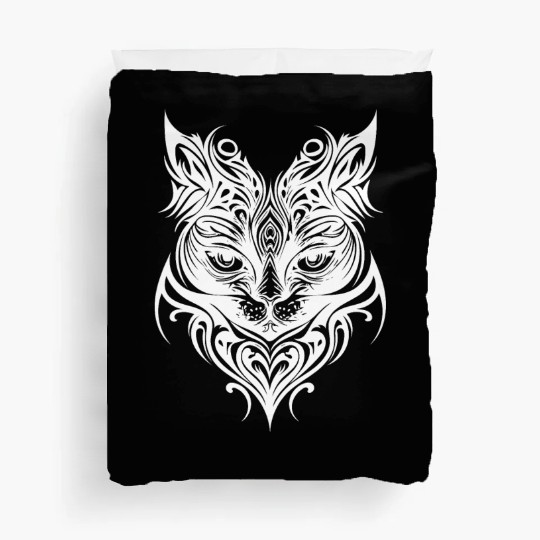 Cute Kittens In Tattoo Style Duvet Covers