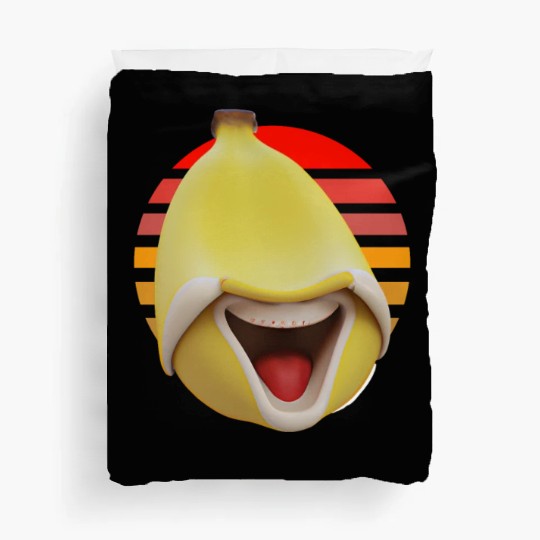Funny banana at sunset Duvet Covers