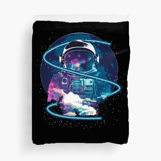 Galaxy Astronaut Full Moon Astronomy Space Science Duvet Covers
