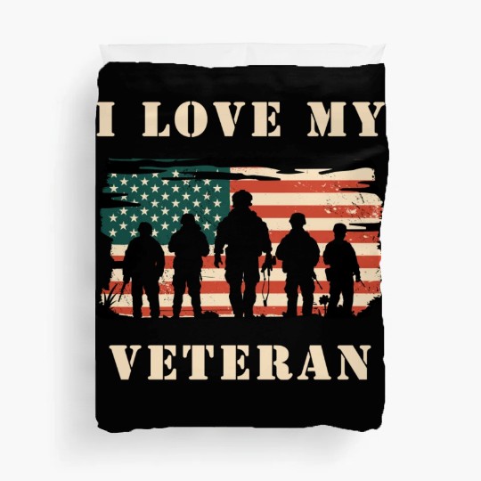 I Love My Veteran Duvet Covers