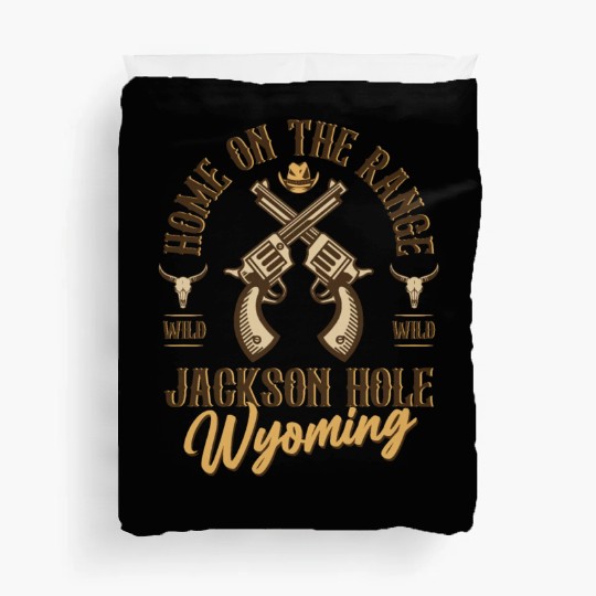 Jackson Hole Wyoming wild west town Duvet Covers
