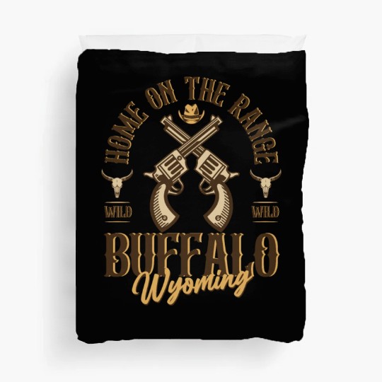 Buffalo Wyoming wild west town Duvet Covers