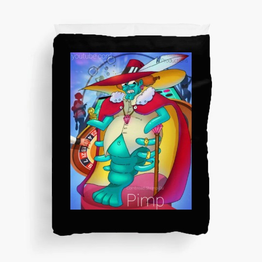 Cornbread Shrimp Da' Pimp (green) Duvet Covers