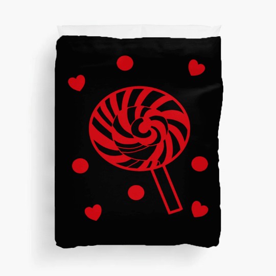 cute red candy sweet lollipop lover Duvet Covers