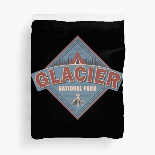 Glacier National Park Montana Vintage US Camping Duvet Covers