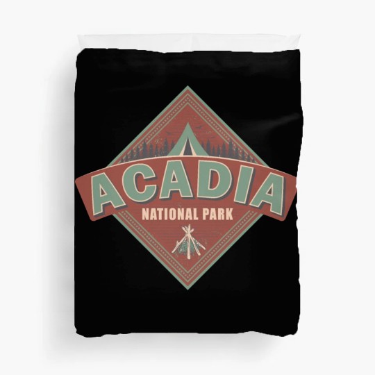 Acadia National Park Maine Vintage US Camping Duvet Covers