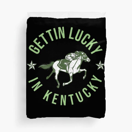 Funny Derby Vintage Getting Lucky In Kentucky Hor Duvet Covers