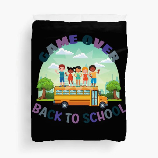 game over back to school Duvet Covers